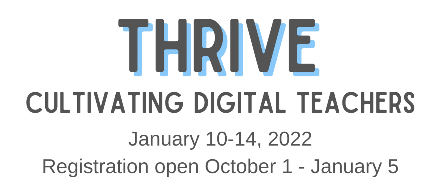 Thrive Event graphic with event dates. 