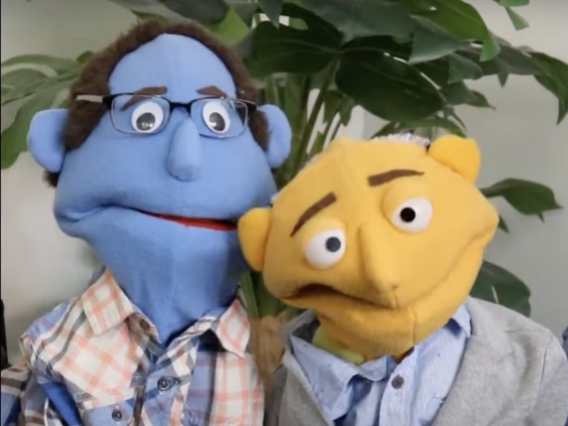 Two puppets used for the Scrapper's corner podcast and web series. 